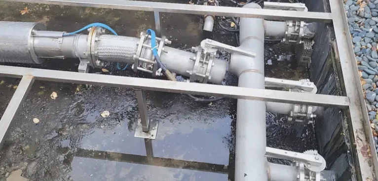 응봉면 수영장 분수 배관용접 시공 사진 1