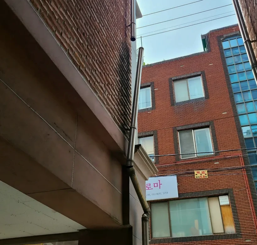 현장 우수관 외벽배관 용접 시공 사진 1