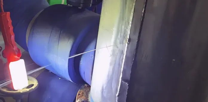 현장 수영장 여과 탱크 용접 시공 사진 4