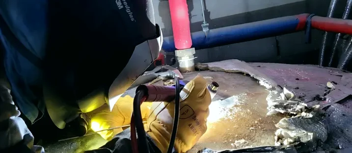 현장 온수 탱크용접 시공 사례