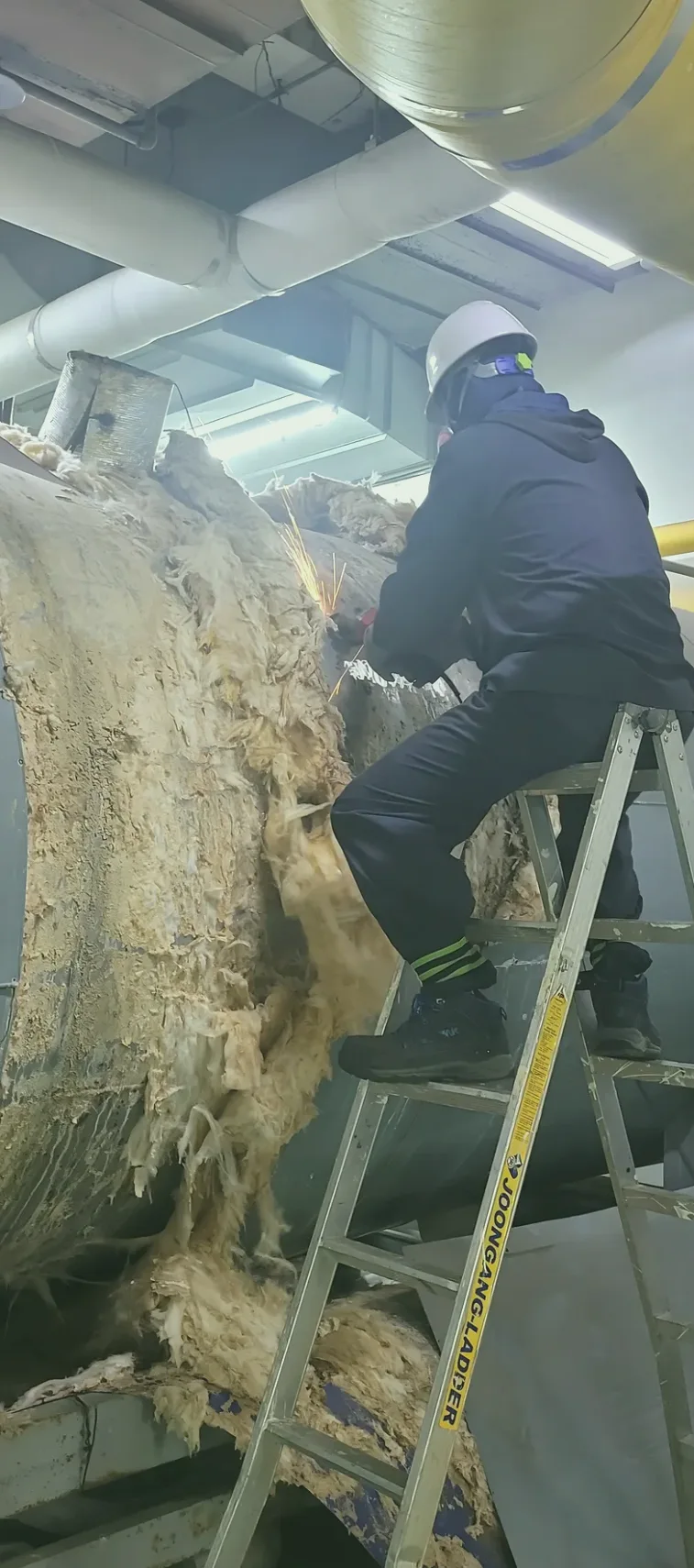 현장 온수 탱크용접 시공 사진 2